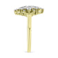 Goldplattierter Silberring mit weißem Diamant und weißem Topas