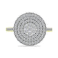 Goldplattierter Silberring mit weißem Diamant und weißem Topas