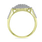 Goldplattierter Silberring mit weißem Diamant und weißem Topas