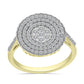 Goldplattierter Silberring mit weißem Diamant und weißem Topas