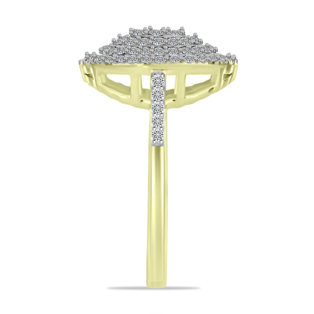 Goldplattierter Silberring mit weißem Diamant und weißem Topas 4 