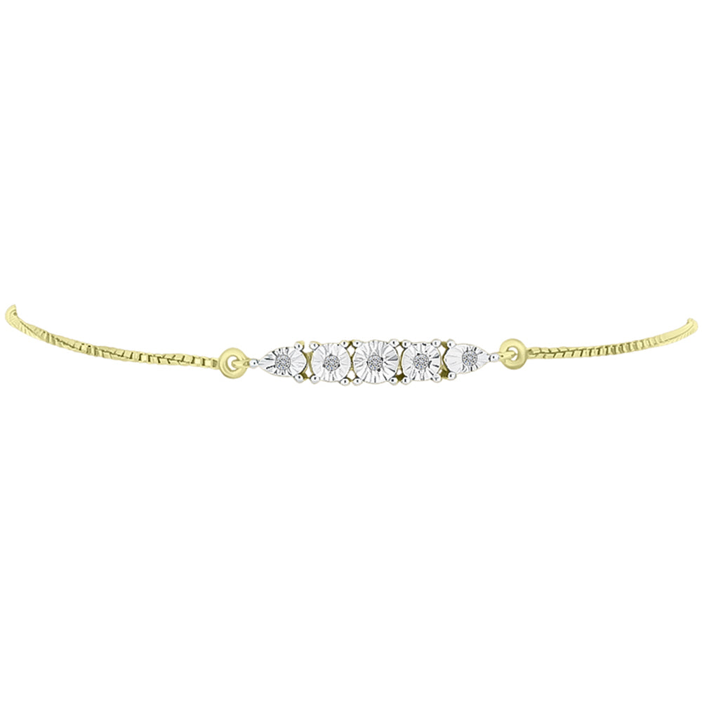 Goldplattiertes Silberarmband mit weißem Diamant