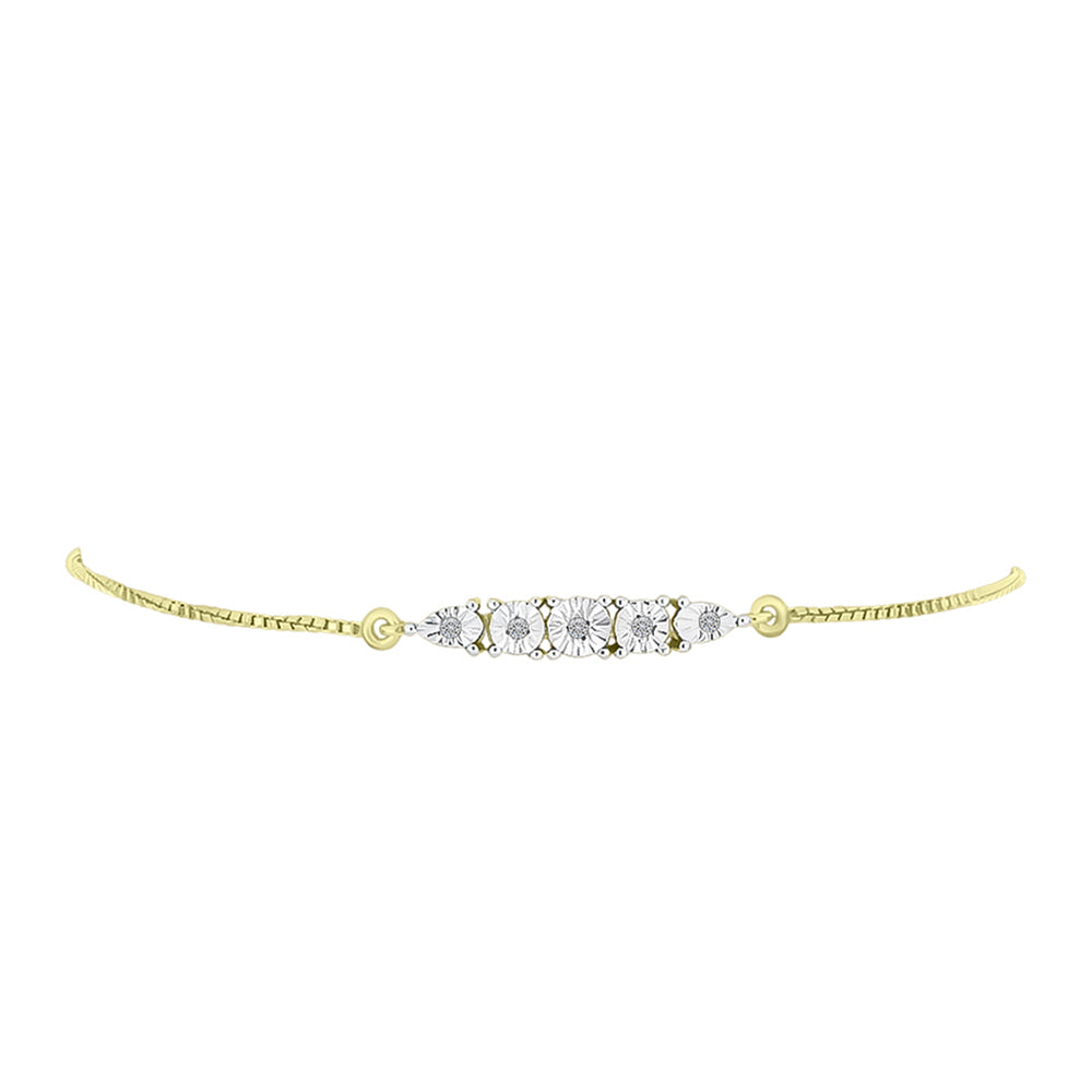 Goldplattiertes Silberarmband mit weißem Diamant 3 