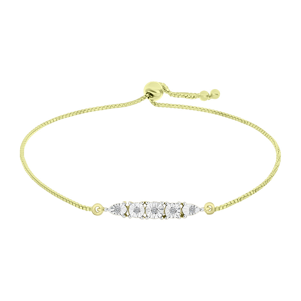 Goldplattiertes Silberarmband mit weißem Diamant