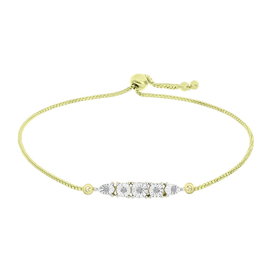 Goldplattiertes Silberarmband mit weißem Diamant