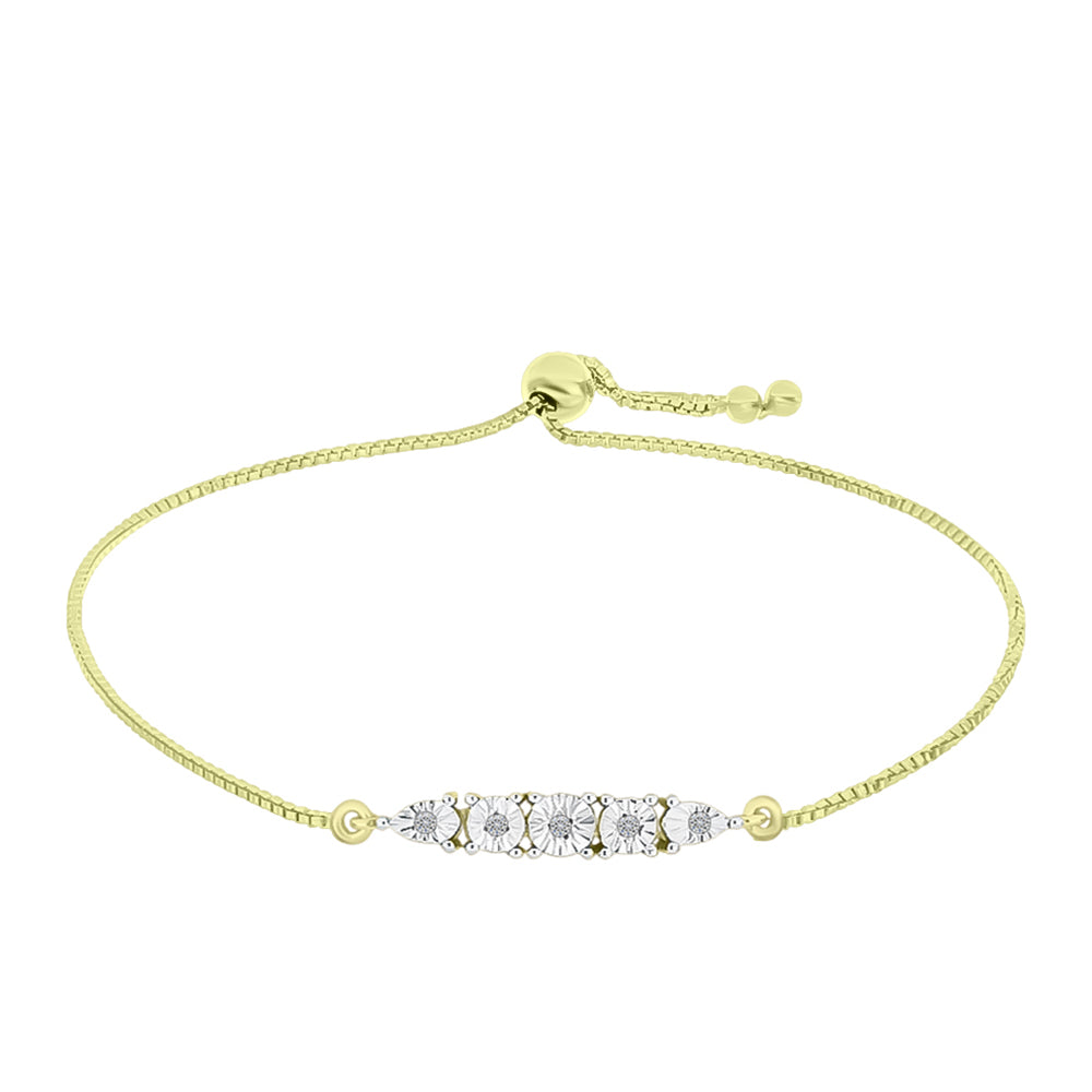 Goldplattiertes Silberarmband mit weißem Diamant 4 