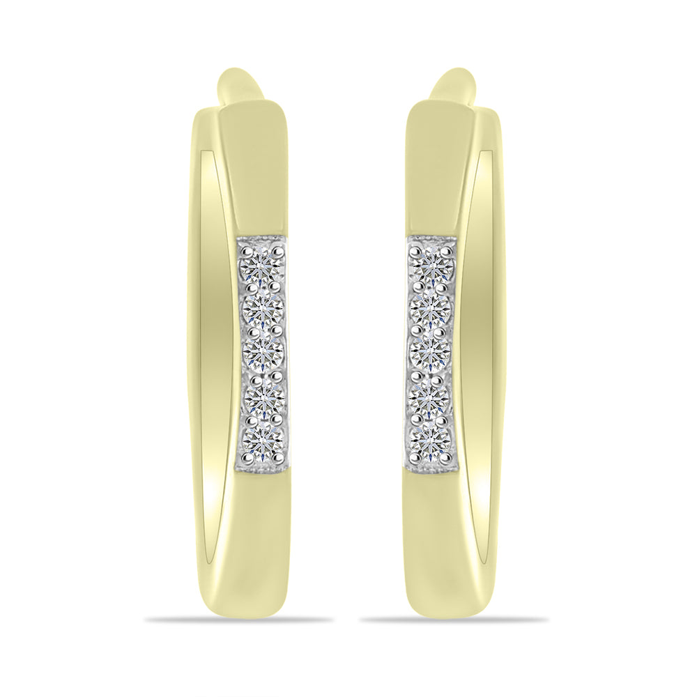 Goldplattierte Silberohrringe mit weißem Diamant