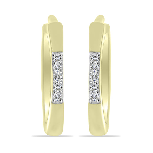 Goldplattierte Silberohrringe mit weißem Diamant