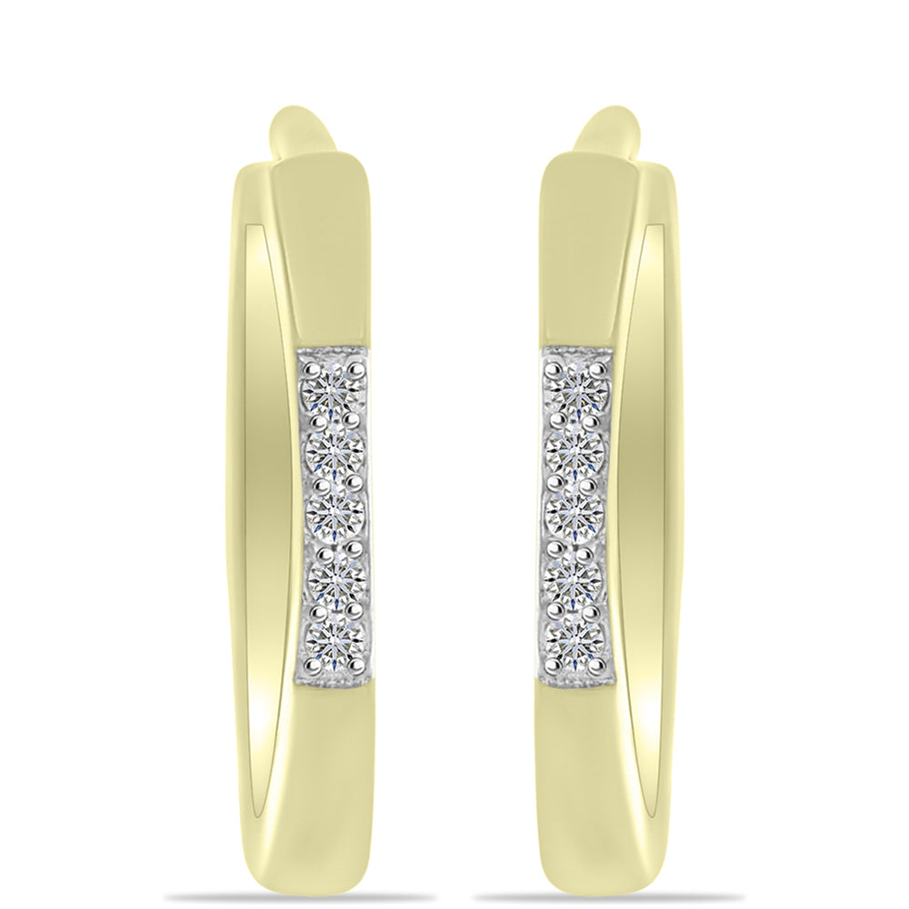 Goldplattierte Silberohrringe mit weißem Diamant 3 