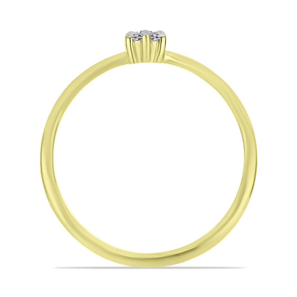 Goldplattierter Silberring mit weißem Diamant