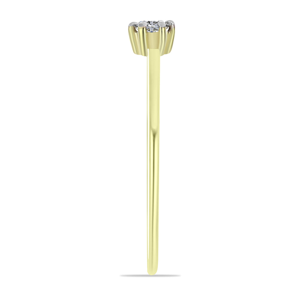 Goldplattierter Silberring mit weißem Diamant 4 