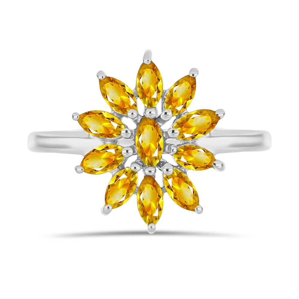 Silberring mit goldfarbenem Rio Zitrin