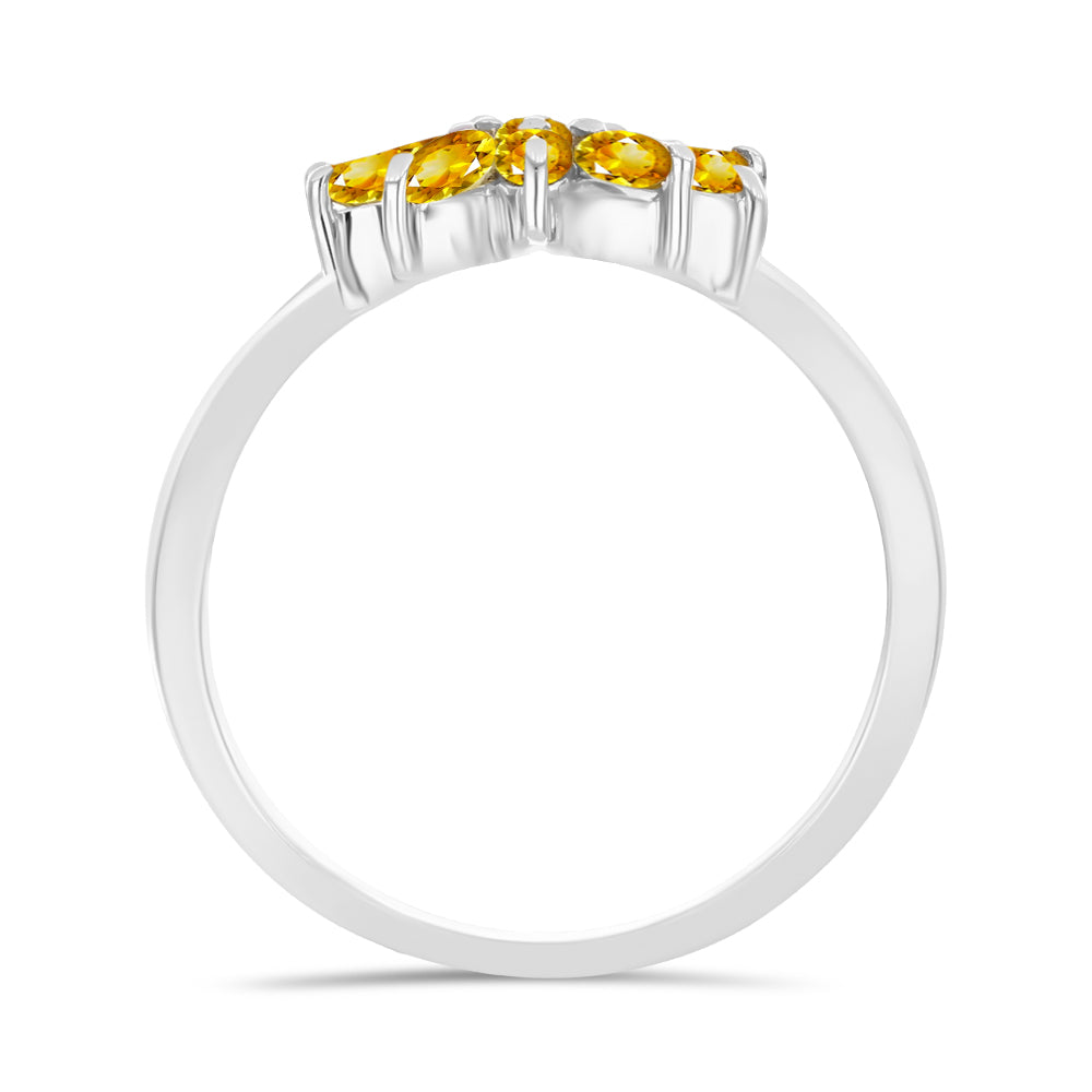 Silberring mit goldfarbenem Rio Zitrin