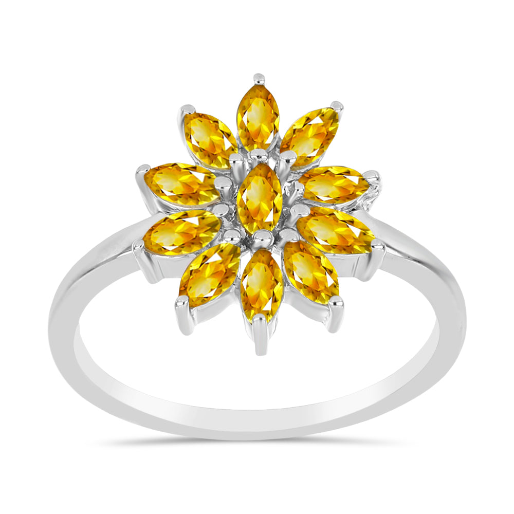 Silberring mit goldfarbenem Rio Zitrin 3 