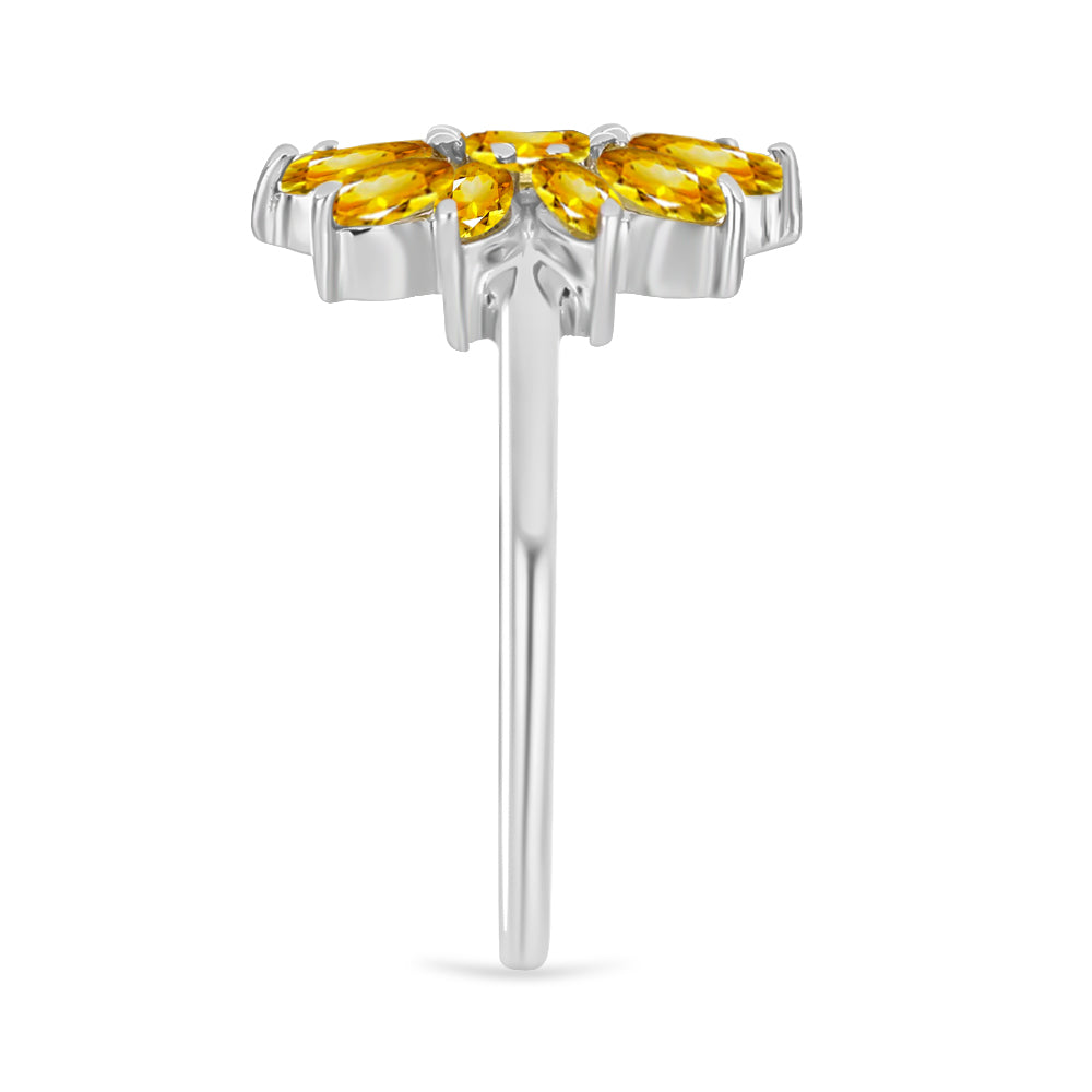Silberring mit goldfarbenem Rio Zitrin 4 