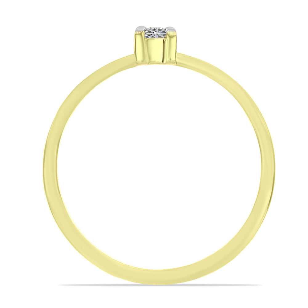 Goldplattierter Silberring mit weißem Diamant 2 