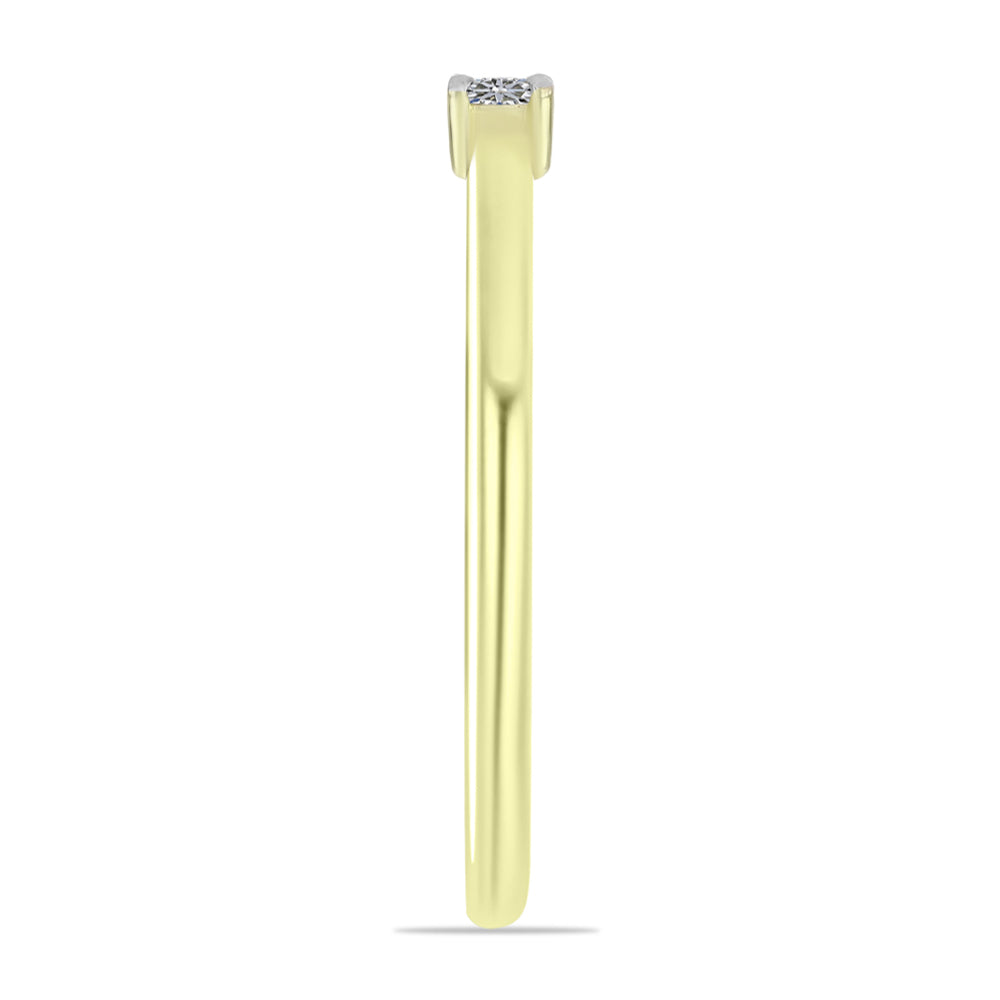 Goldplattierter Silberring mit weißem Diamant