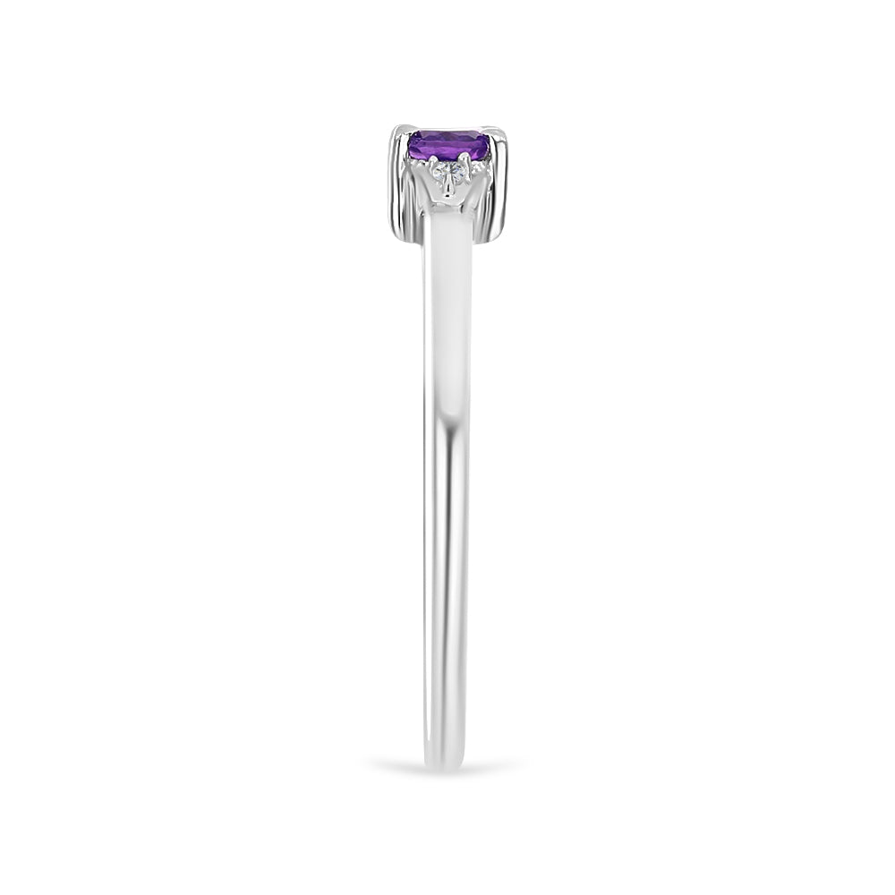 Silberring mit marokkanischem Amethyst und weißem Topas 4 