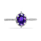 Silberring mit marokkanischem Amethyst und weißem Topas