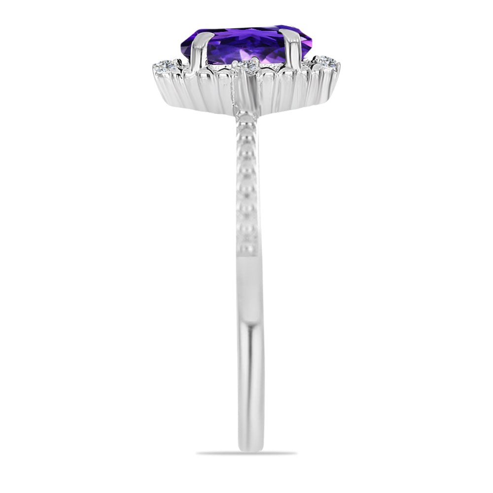 Silberring mit marokkanischem Amethyst und weißem Topas 4 