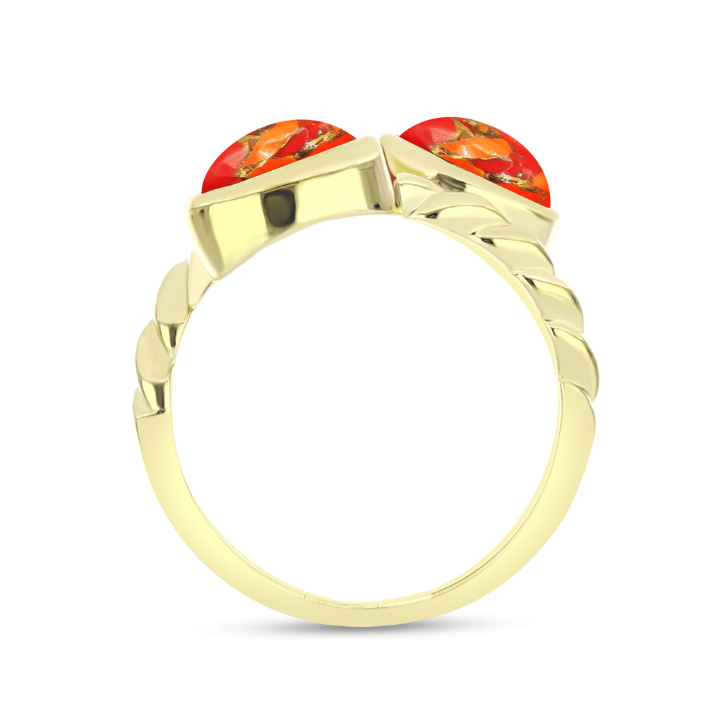 Goldplattierter Silberring mit Mohave-Türkis 2 