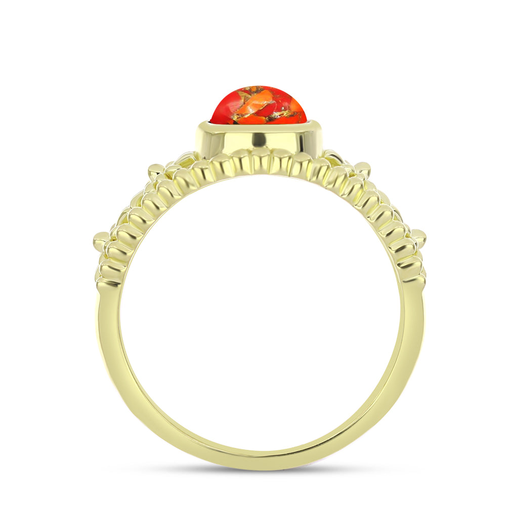Goldplattierter Silberring mit Mohave-Türkis