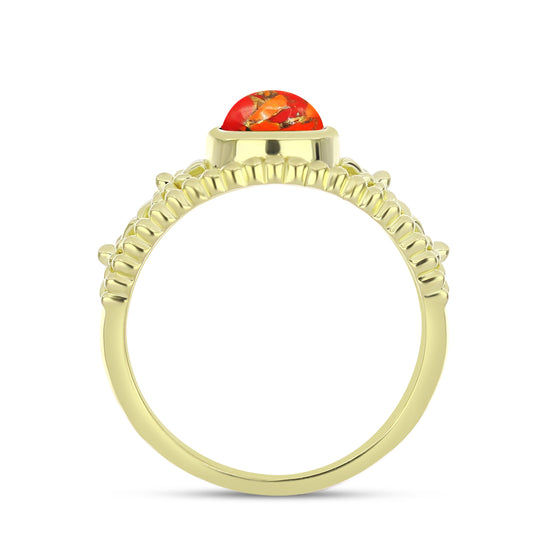 Goldplattierter Silberring mit Mohave-Türkis