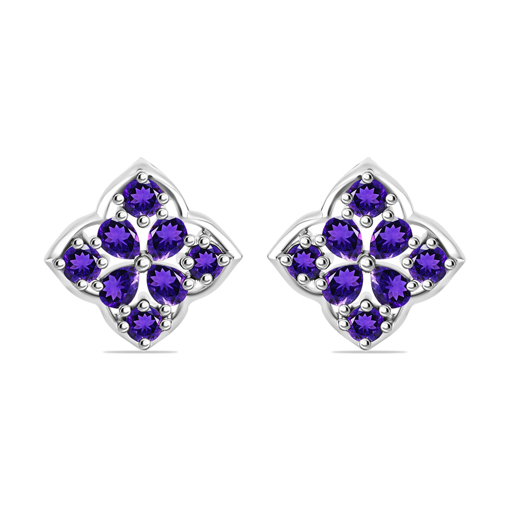 Silberohrringe mit marokkanischem Amethyst
