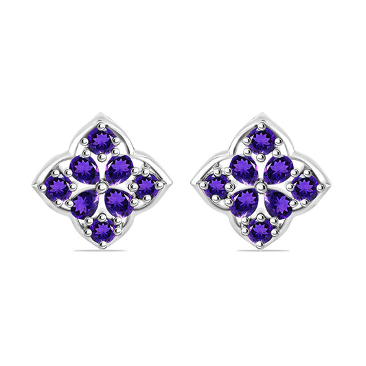 Silberohrringe mit marokkanischem Amethyst
