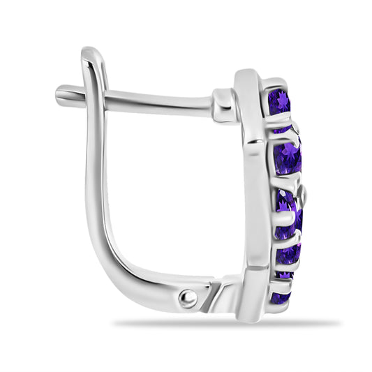 Silberohrringe mit marokkanischem Amethyst