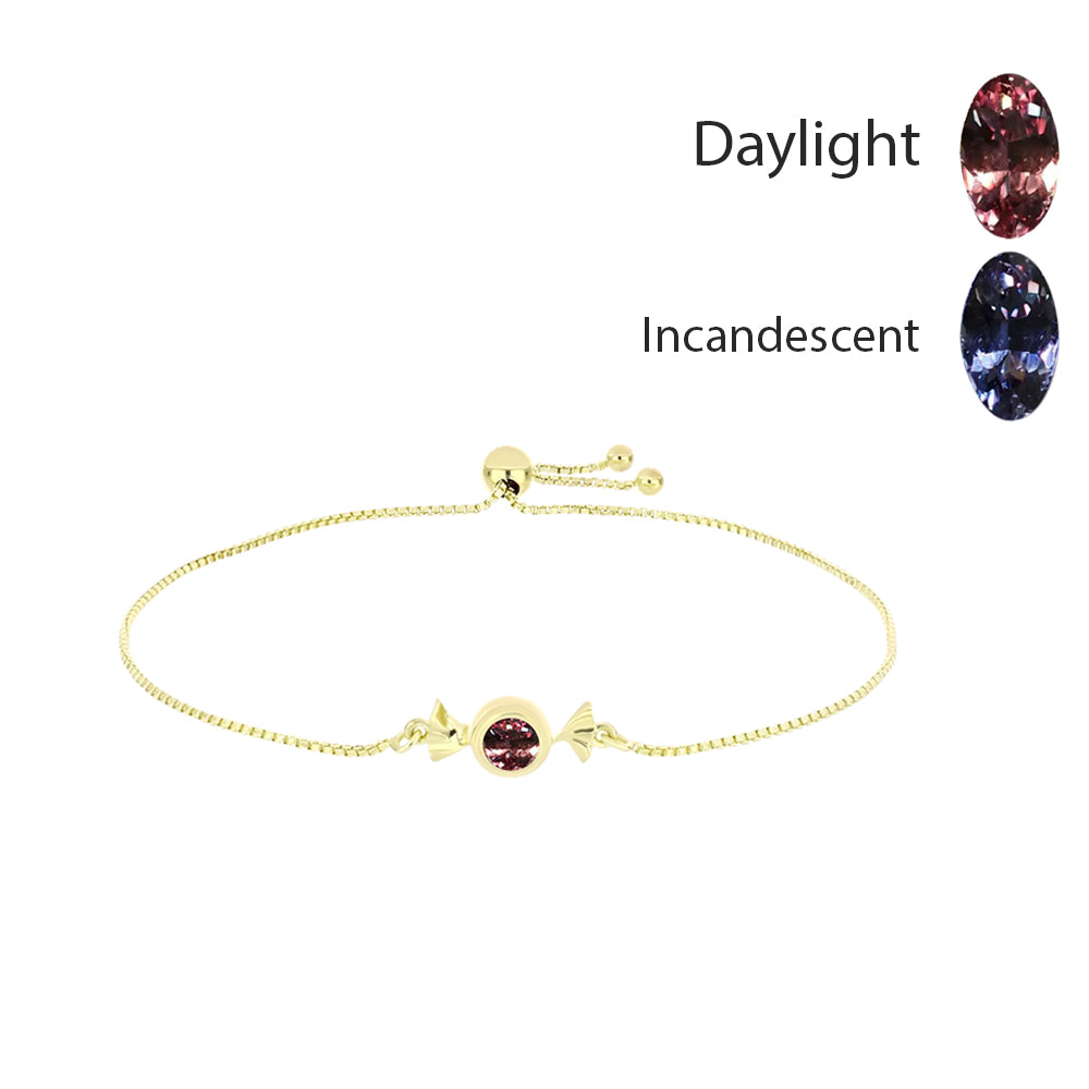 Goldplattiertes Silberarmband mit farbwechselndem Granat aus Bekily 1 