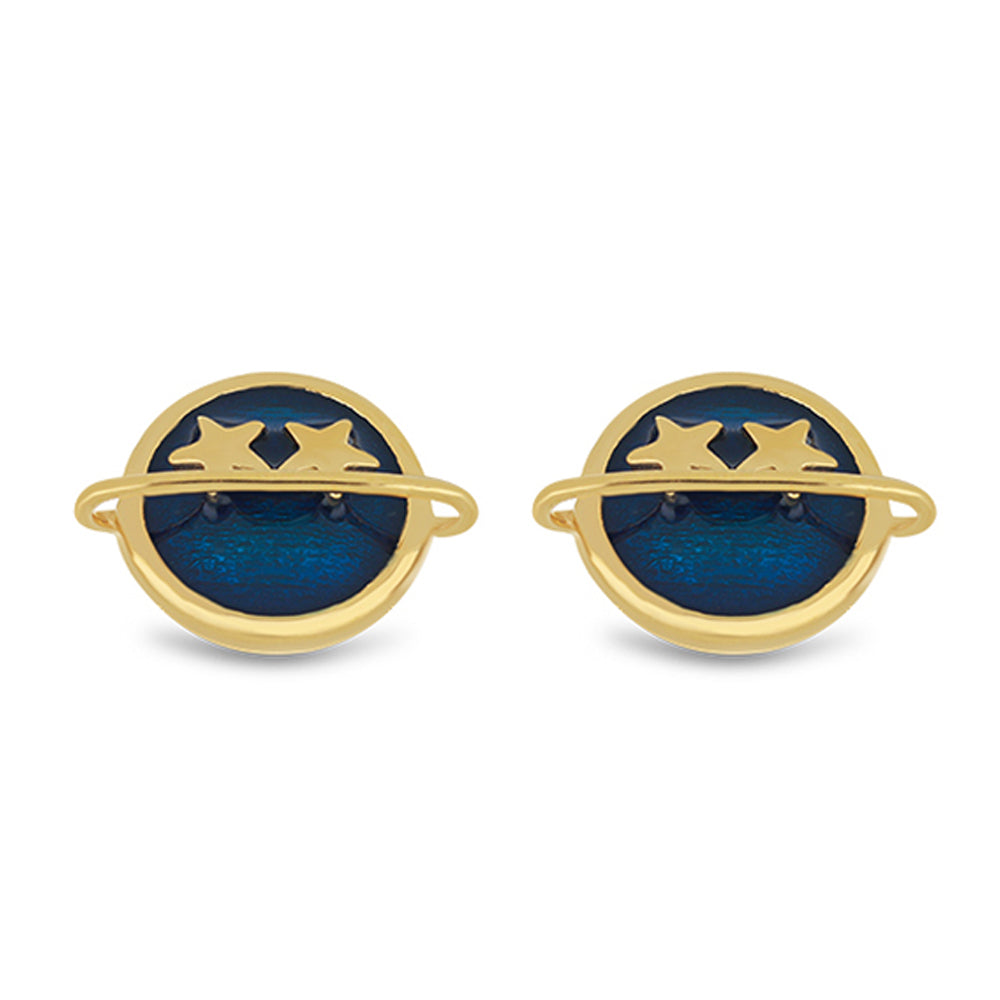 Goldplattierte Silberohrringe mit Emaille 2 