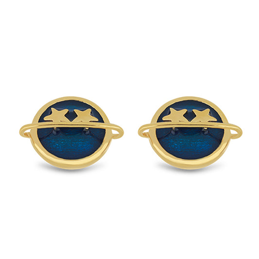 Goldplattierte Silberohrringe mit Emaille