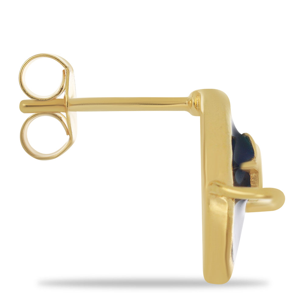Goldplattierte Silberohrringe mit Emaille 3 