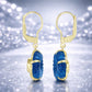 Goldplattierte Silberohrringe mit blauem Jade