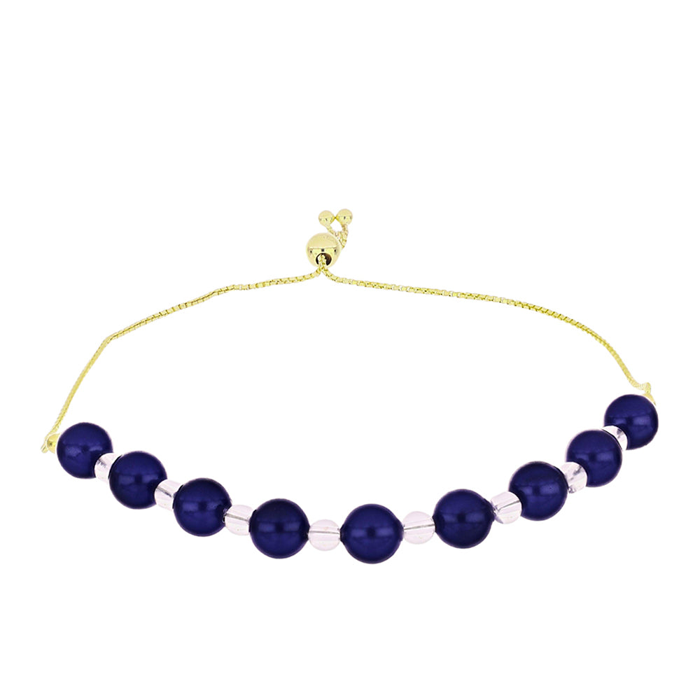 Goldplattiertes Silberarmband mit schwarzer Süßwasserperle 1 