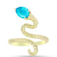 Goldplattierter Silberring mit blauem Jade