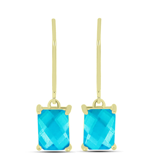 Goldplattierte Silberohrringe mit blauem Jade
