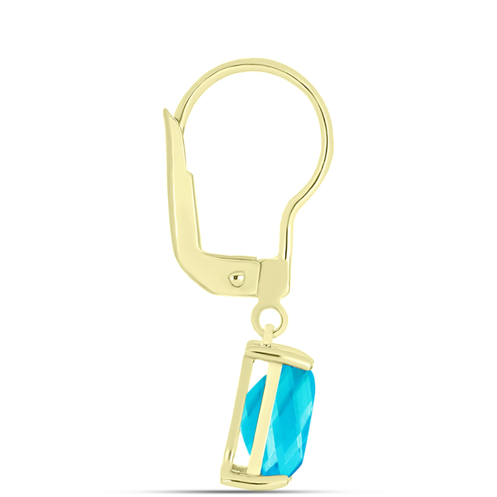 Goldplattierte Silberohrringe mit blauem Jade