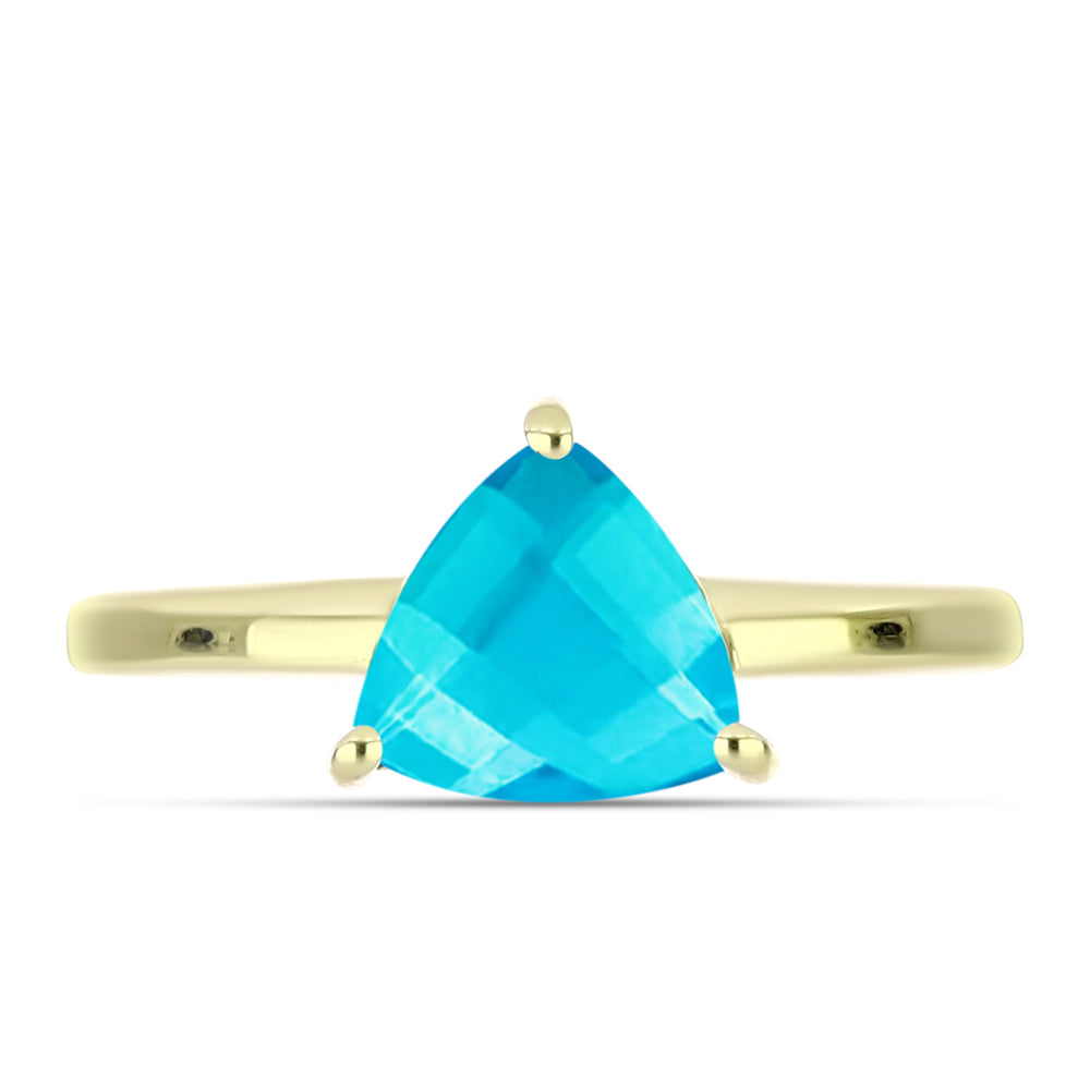 Goldplattierter Silberring mit blauem Jade 1 