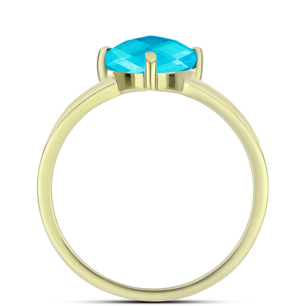 Goldplattierter Silberring mit blauem Jade