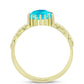 Goldplattierter Silberring mit blauem Jade