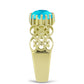 Goldplattierter Silberring mit blauem Jade