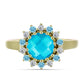Goldplattierter Silberring mit blauem Jade