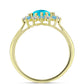 Goldplattierter Silberring mit blauem Jade