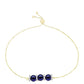 Goldplattiertes Silberarmband mit schwarzer Süßwasserperle und weißem Topas