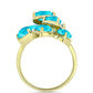 Goldplattierter Silberring mit blauem Jade