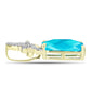 Goldplattierter Silberanhänger mit blauem Jade und weißem Topas
