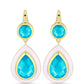 Goldplattierte Silberohrringe mit blauem Jade