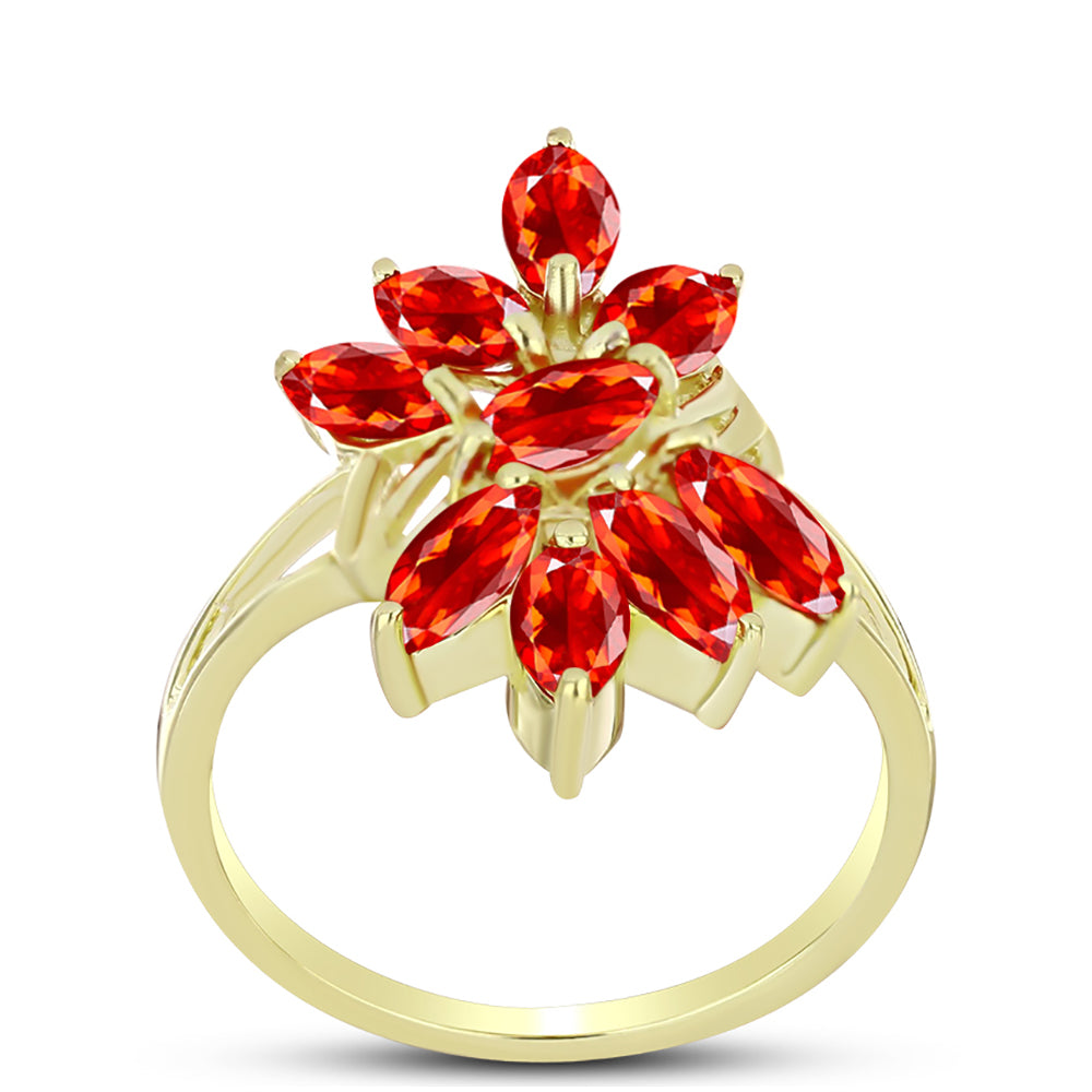 Goldplattierter Silberring mit Feueropal aus Lega Dembi 2 